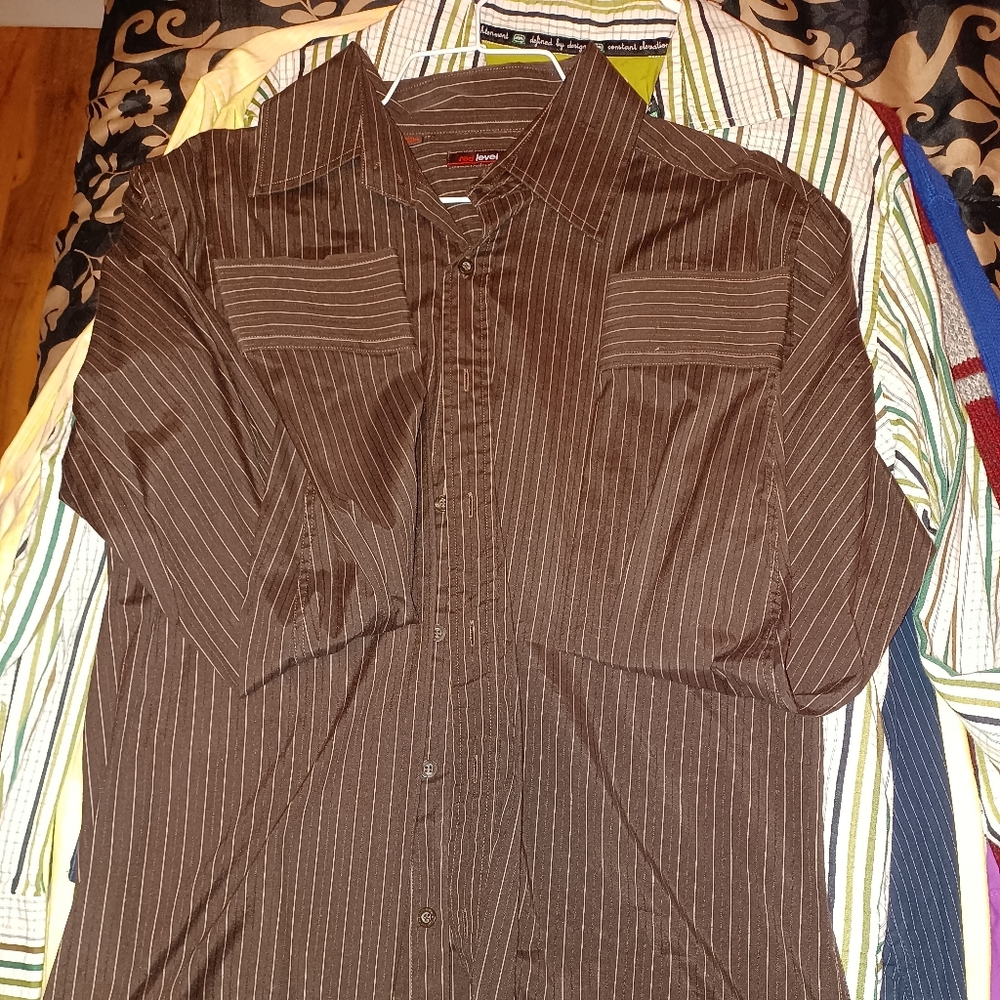 Textured long sleeve button down